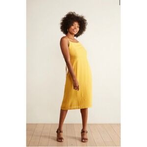 RITA ROW Anna Dress Small Yellow NEW Designer Viscose Midi Spring